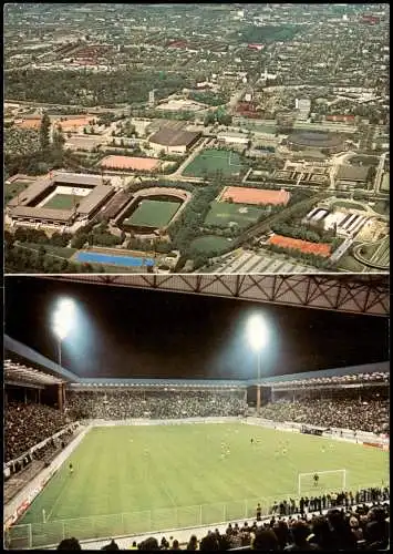Ansichtskarte Dortmund Westfalen-Stadion 2-Bild-Karte u.a. Luftaufnahme 1970