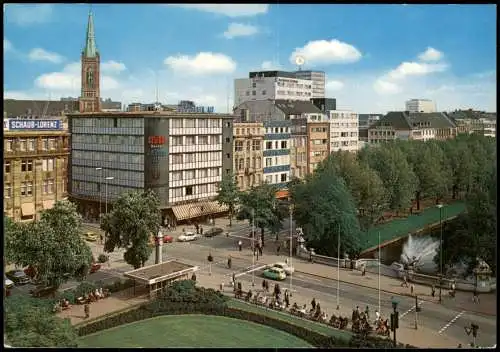 Düsseldorf Königsallee "Kö" Vogelschau-Perspektive, Strassen-Kreuzung 1970