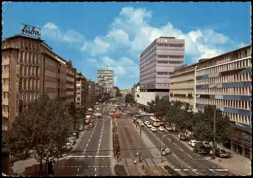 Ansichtskarte Düsseldorf Berliner Allee, Strassen Verkehr 1975