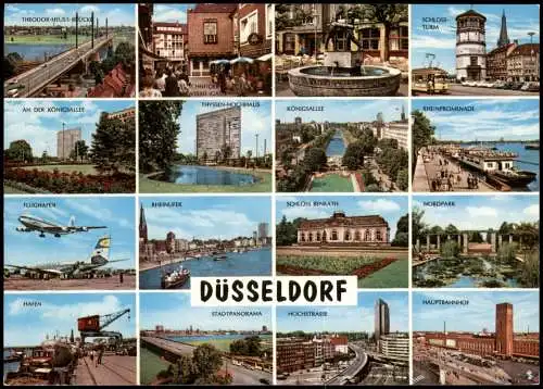 Düsseldorf THYSSEN-HOCHHAUS KÖNIGSALLEE FLUGHAFEN RHEINPROMENADE  BENRATH 1970