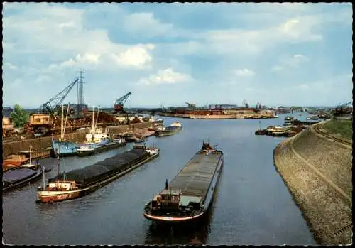 Ansichtskarte Ruhrort-Duisburg Schiffe Frachtschiffe im Kaiserhafen 1970