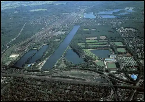 Wedau-Duisburg Luftaufnahme Sportpark Wedau v. Flugzeug aus 1980