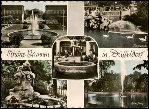 Düsseldorf Brunnen Mehrbild Märchenbrunnen Radschlägerbrunnen Tritongruppe 1960