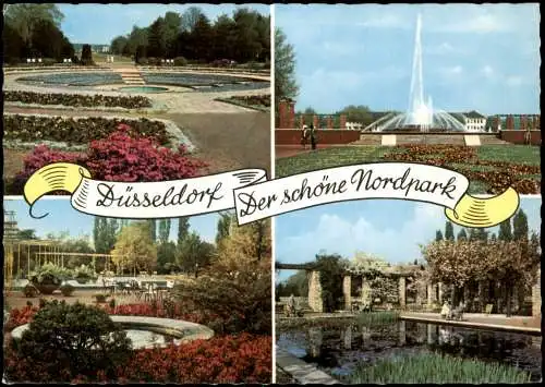Ansichtskarte Düsseldorf Der schöne Nordpark (Mehrbildkarte) 1970
