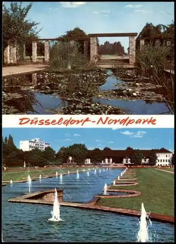 Ansichtskarte Düsseldorf 2-Bild Karte vom Nordpark 1980