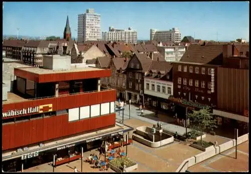 Leverkusen Stadtteilansicht, Geschäfte, Bausparkasse Schwäbisch Hall 1975
