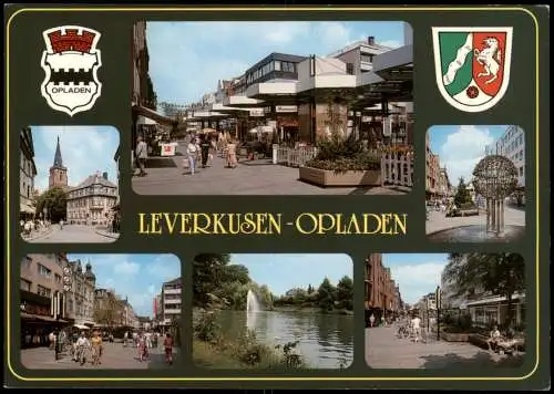 Opladen-Leverkusen Mehrbildkarte Opladen Ansichten u.a. Fußgängerzone 1990