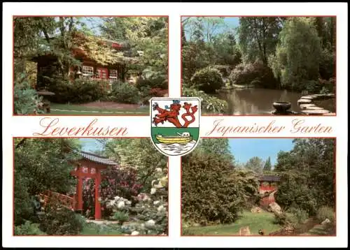 Ansichtskarte Leverkusen Japanischer Garten (Mehrbildkarte 4 Ansichten) 1990