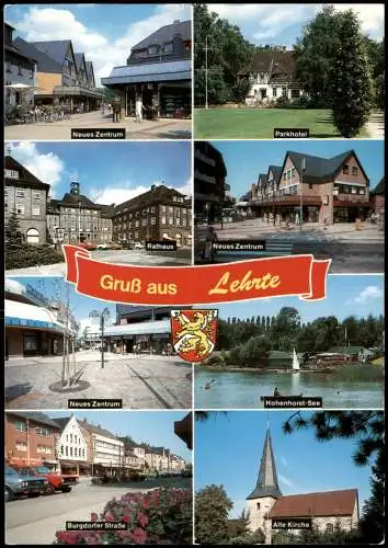 Lehrte Mehrbildkarte u.a. mit Parkhotel Neues Zentrum Rathaus 1990