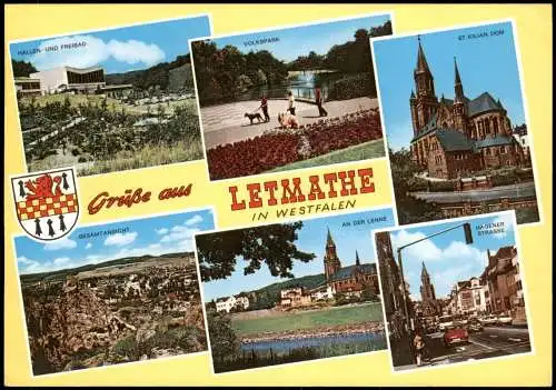 Letmathe-Iserlohn Mehrbild-AK Ortsansichten VOLKSPARK HALLEN-UND FREIBAD 1979