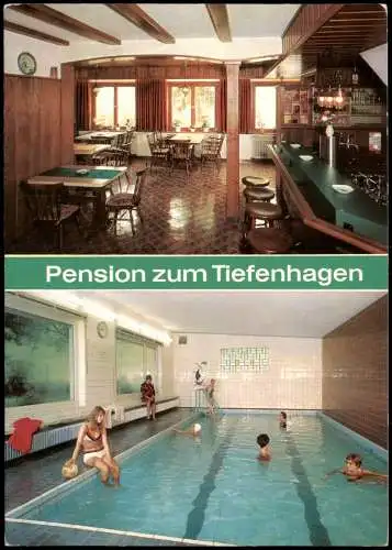 Lennestadt Pension zum Tiefenhagen Innenansicht & Hallenbad 1970