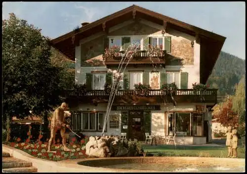 Ansichtskarte Bad Wiessee Lindenplatz Brunnen mit Wünschelrutengänger 1982