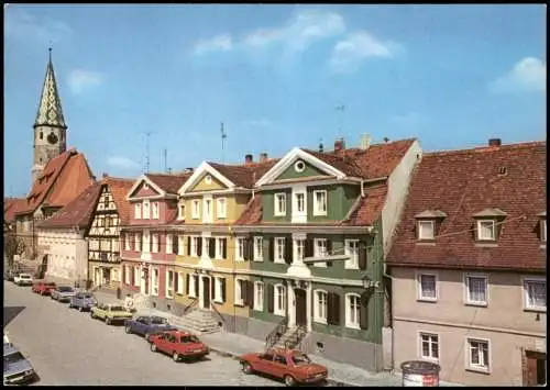Ansichtskarte Bad Windsheim Seegasse Bürgerhäuser, Autos u.a. Mercedes 1975