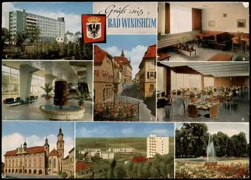 Bad Windsheim  Frankenland-Klinik, Wandelhalle, Rathaus u. Kilianskirche 1965