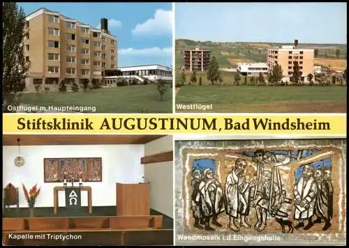 Ansichtskarte Bad Windsheim Stiftsklinik AUGUSTINUM (Mehrbildkarte) 1980