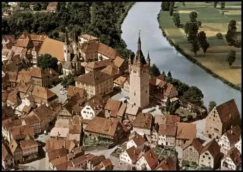 Bad Wimpfen Luftbild Luftaufnahme   Blauen Turm, das Steinhaus Stadtkirche 1975