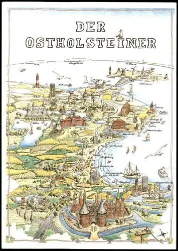 Schleswig Holstein Landkarten Ansichtskarte Der Ostholsteiner Lübeck 2000