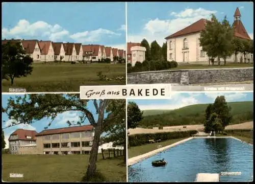 Bakede-Bad Münder (Deister) Siedlung Schule Schwimmbad - 4 Bild 1974
