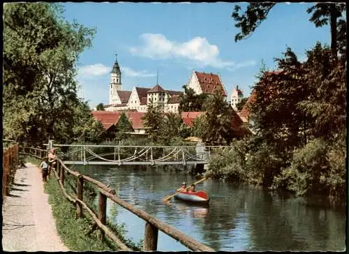 Ansichtskarte Babenhausen (Schwaben) Schloß, Brücke, Kanufahrt 1969