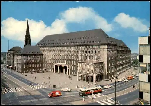 Ansichtskarte Bochum Rathaus, Straßenverkehr, Straßen-Kreuzung 1980