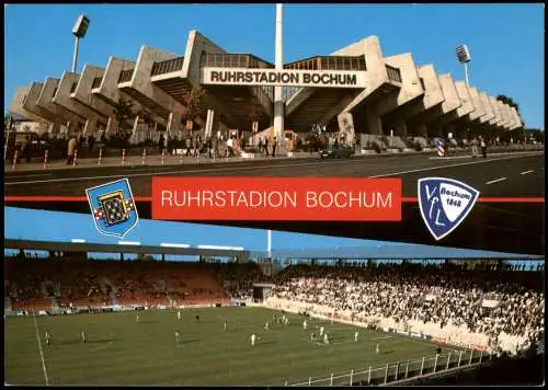 Bochum Ruhrstadion Fussball Stadion VfL Bochum 2-Bild-Karte 1980