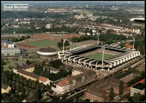 Ansichtskarte Bochum Ruhrstadion Stadion Luftbild Stadium Aerial View 1980