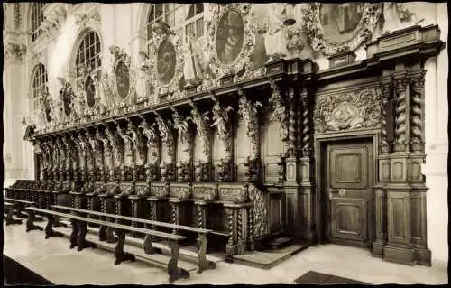Ansichtskarte Waldsassen Stiftskirche Chorgestühl 1970