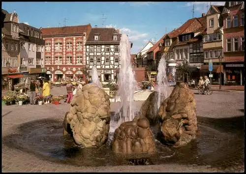 Ansichtskarte Helmstedt Stadtteilansicht Neuer Brunnen am Markt 1988