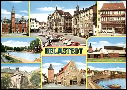 Helmstedt Mehrbild-AK ua. Juleum Hallenbad Hausmannsturm Sternteich 1975