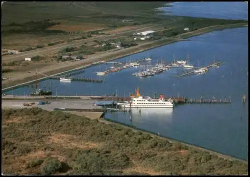 Ansichtskarte Langeoog Luftbild Segelhafen Fähre 1984