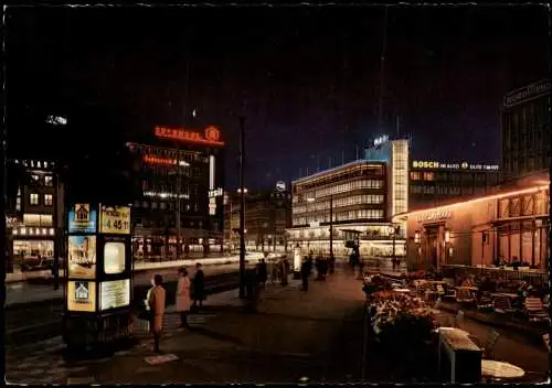 Ansichtskarte Hannover Am Kröpcke bei Nacht Leuchtreklame 1973