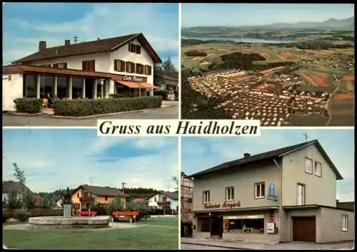 Haidholzen-Stephanskirchen (Lk Rosenheim) 4 Bild: Luftbild, Cafe, Drogerie 1969