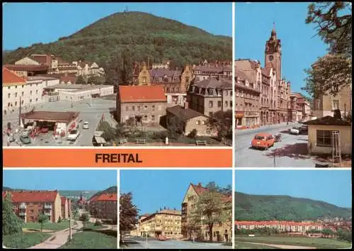 Freital Blick zum Windberg, Rathaus, Teilansichten (2), Platz des Friedens 1979