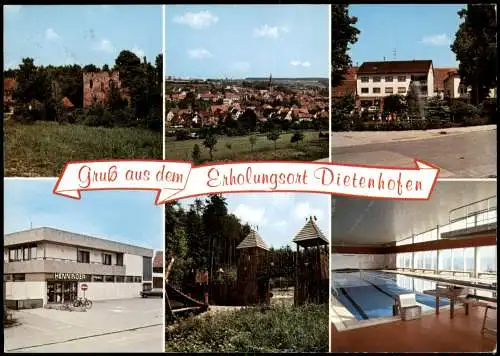 Ansichtskarte Dietenhofen Mehrbildkarte mit 6 Ortsansichten 1977