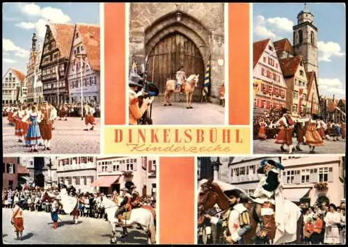 Dinkelsbühl Mehrbildkarte mit diversen Fest-Ansichten "Kinderzeche" 1965