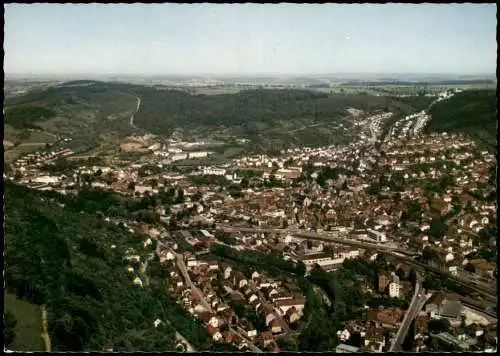 Mosbach (Baden) Luftaufnahme, Gesamtansicht v. Flugzeug aus, Luftbild 1968