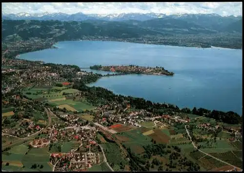 Lindau Bodensee Luftbild Bregenzerbucht mit Insel Enzisweiler-Bad Schachen 1980