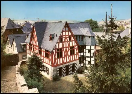 Limburg (Lahn) Panorama mit Römer 1 Ältestes Fachwerkhaus Deutschlands 1980