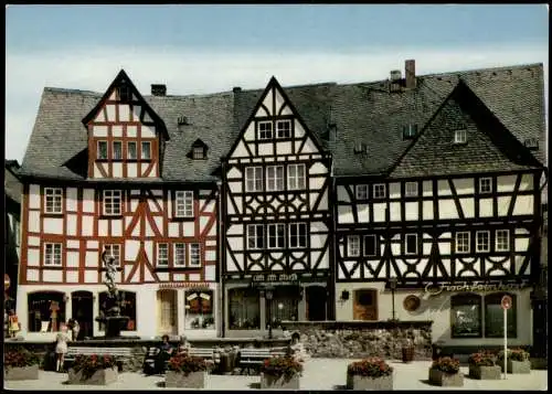Limburg (Lahn) An der Plötze, Geschäfte Lokale Leute vor Cafe 1980