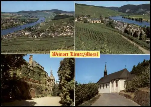 Ansichtskarte Lieser Wein- und Ferienort Lieser Mosel (Mehrbildkarte) 1990