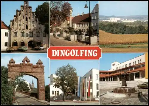 Ansichtskarte Dingolfing Mehrbildkarte mit 6 Ortsansichten 1980