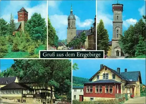 Annaberg-Buchholz Berghaus, St. Annen-Kirche, Aussichtsturm, Frohnauer Hammer, Brettmühlenschänke 1977