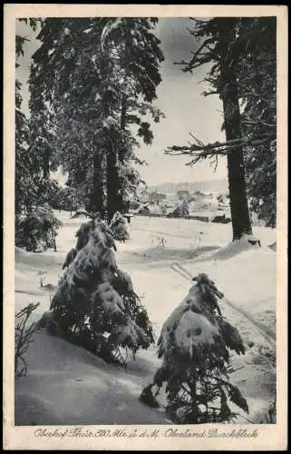 Ansichtskarte Oberhof (Thüringen) Oberland Durchblick im Winter 1937