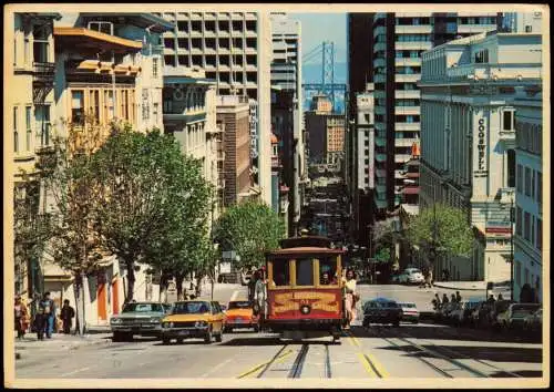 Postcard San Francisco Cable Car California Street 1962
