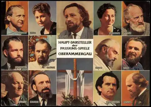 Ansichtskarte Oberammergau Passionsspiele Mehrbild Hauptdarsteller 1960
