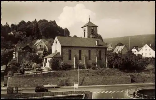Ansichtskarte Lohr am Main Stadtpartie evangelische Kirche 1963