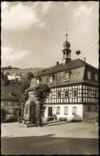Ansichtskarte Ludwigsstadt Rathaus, VW Käfer 1963