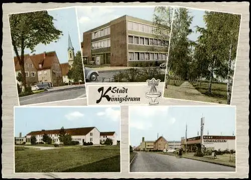Königsbrunn b. Augsburg mit Ortsansichten, Straßen, REWE Supermarkt 1969