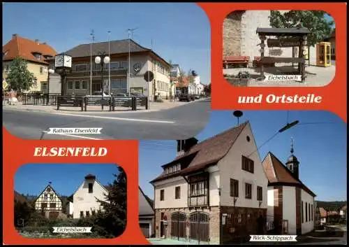 Elsenfeld Mehrbild-AK mit Rathaus, Rück-Schippach Eichelsbach 1980