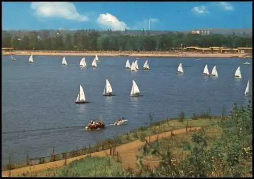 Ansichtskarte Duisburg 6 Seen Platte. Wolfssee Segelboote 1980
